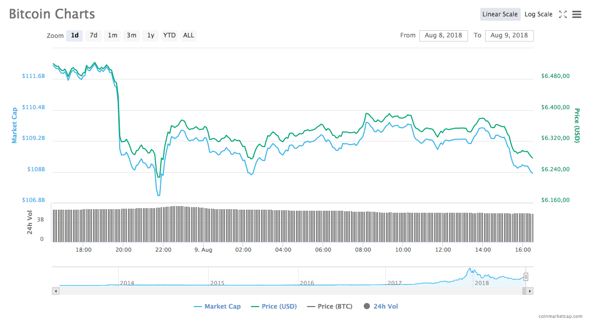 Bitcoin 24 saatlik performans grafiği