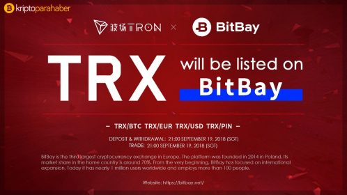 TRON (TRX) BitBay Borsası’nda listelenecek