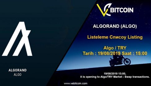 Algorand (ALGO) Türkiye’de ilk kez Vebitcoin borsasında listelenmeye başladı