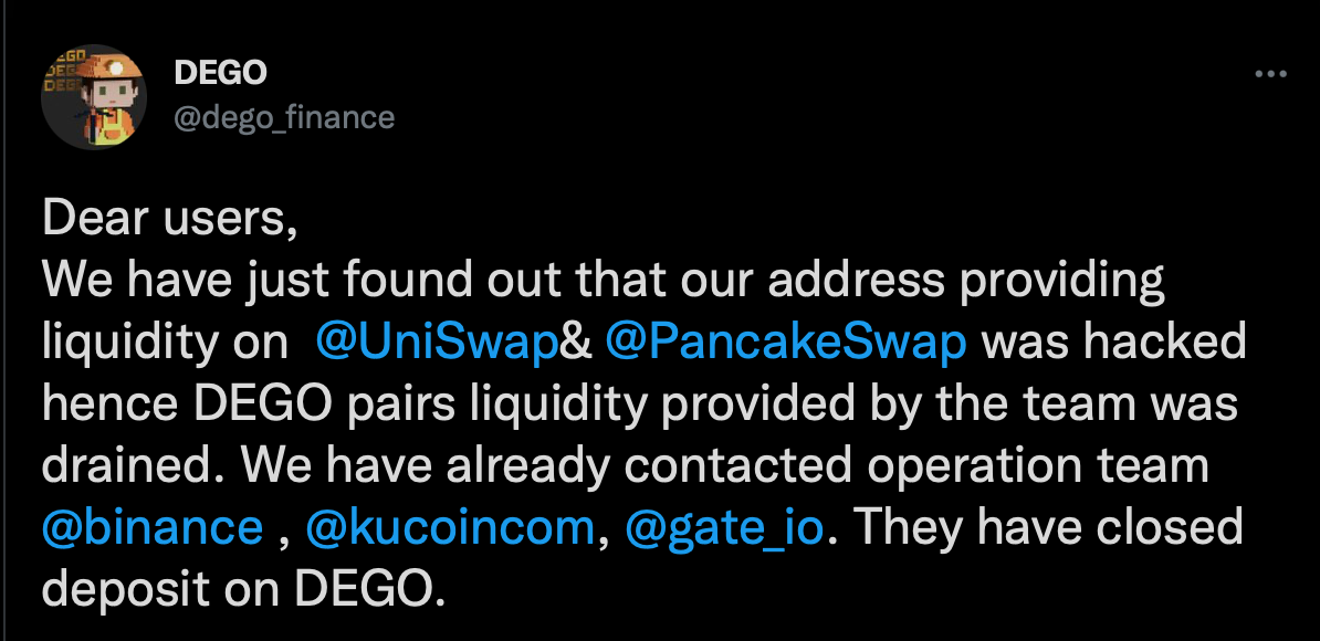 Dego Finance ekibi saldırı sonrası açıklama yaptı 