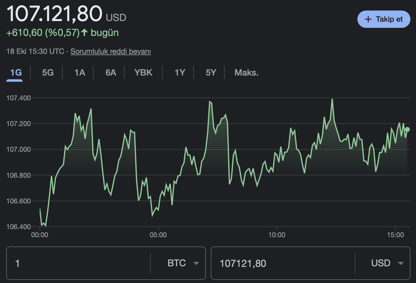 Bitcoin fiyat grafiği