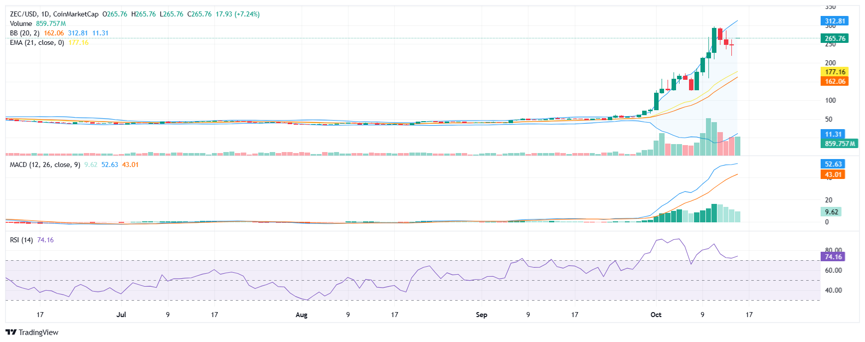 ZEC coin teknik grafik